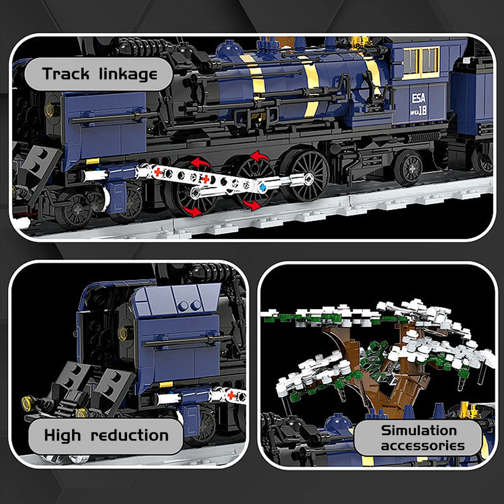 1052 pçs técnico dongfang zhengqi trem moc modularize criar idéias adorável blocos de construção tijolos modelo brinquedo educativo presente
