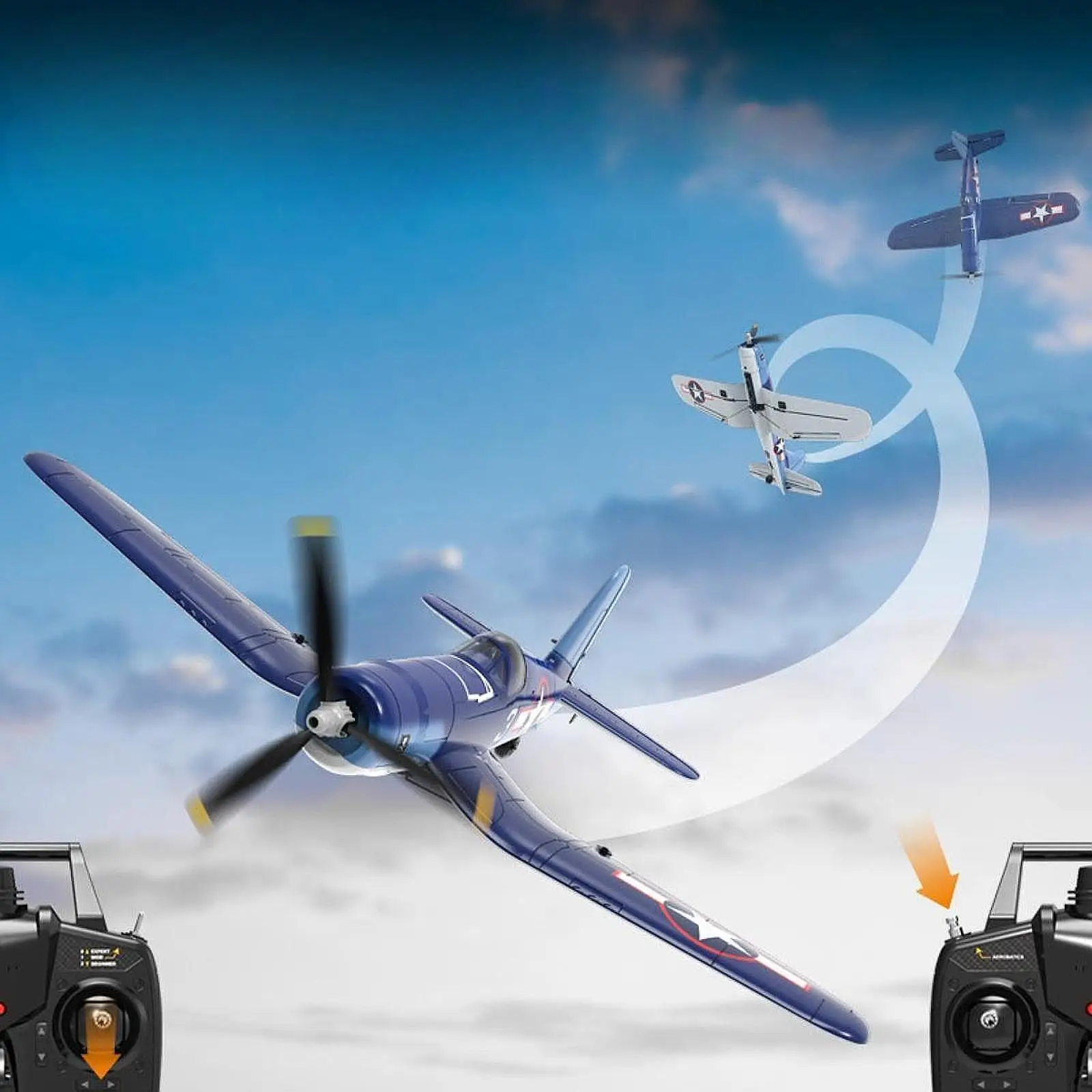 

F4U RC Plane RC Glider Easy to Control Birthday Gifts Anti Collision Foam