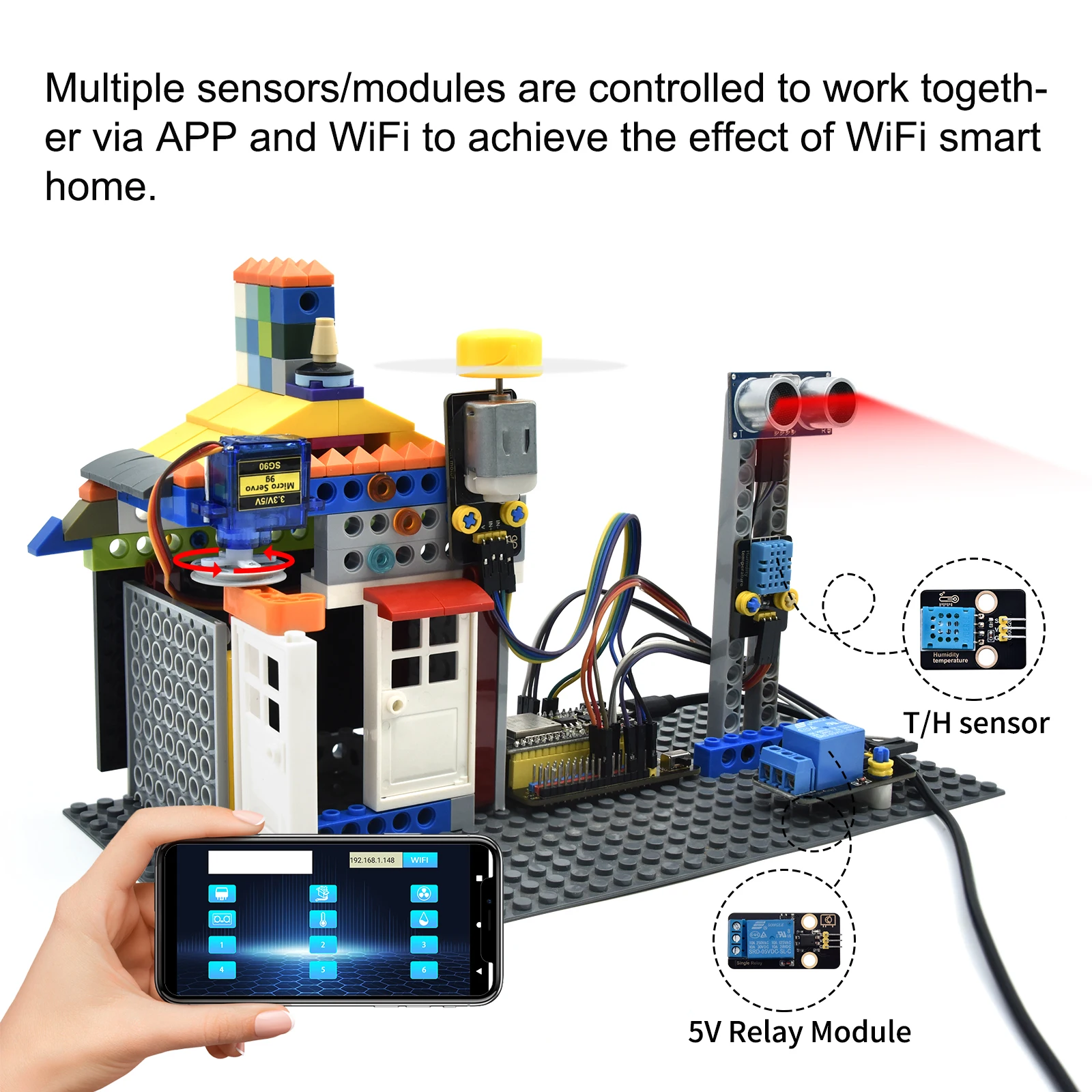 Keyestudio 42-in-1 ESP32-Sensormodul-Kit, DIY-Elektronik-Kit für Erwachsene, unterstützt Arduino C und MicroPythoon (65 Projekte)