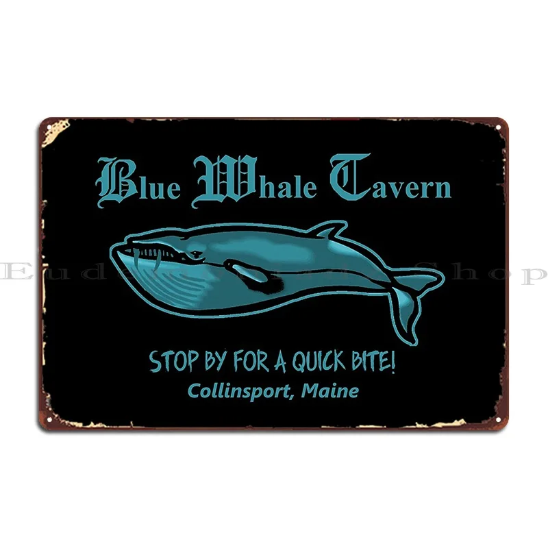 Темные тени, синий кит, таверна, металлический плакат, табличка, персонаж на заказ, Настенный декор, жестяной знак, плакат