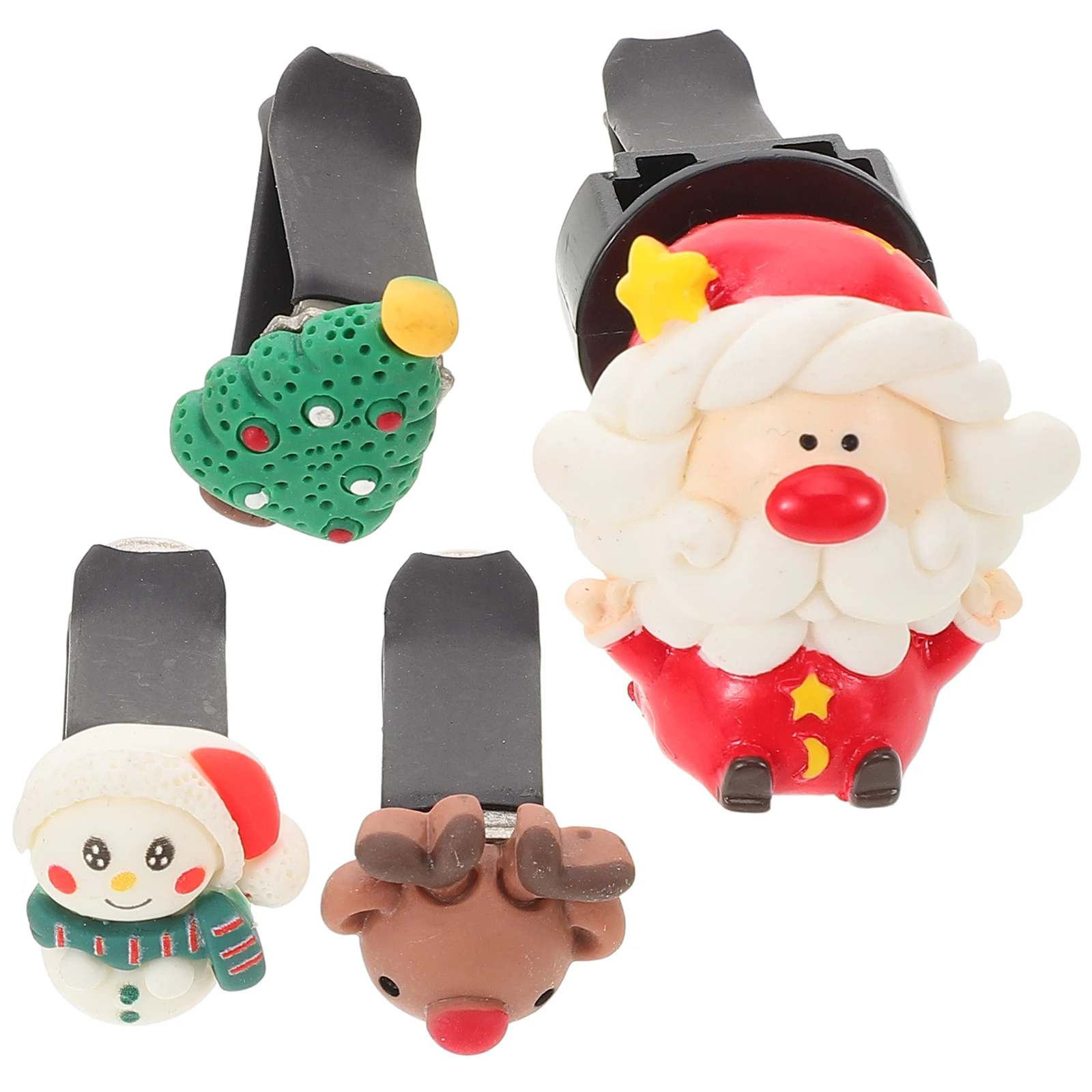 

4Pcs Christmas Car Air Freshener Vent Clips Festive Metal Resin Interior Accessories Holiday Spirit