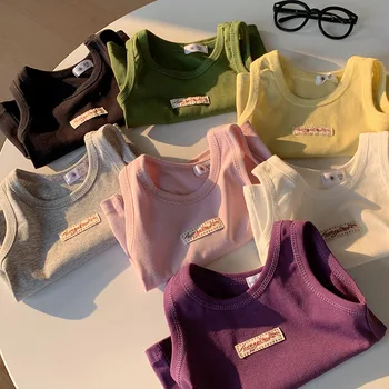 Kids' Cotton Sleeveless T-Shirt | Casual Summer Vest Top 3 Fashion Children T-shirt For Girls Boys Cotton Vest Tops Kids Summer Clothes Sleeveless T-shirt 3