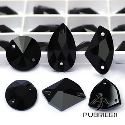Black K9 Glass Sew On Rhinestone Flatback Sewing Crystal Strass Crystal Stone For Needlework Bag Clothes DIY Design Decoration