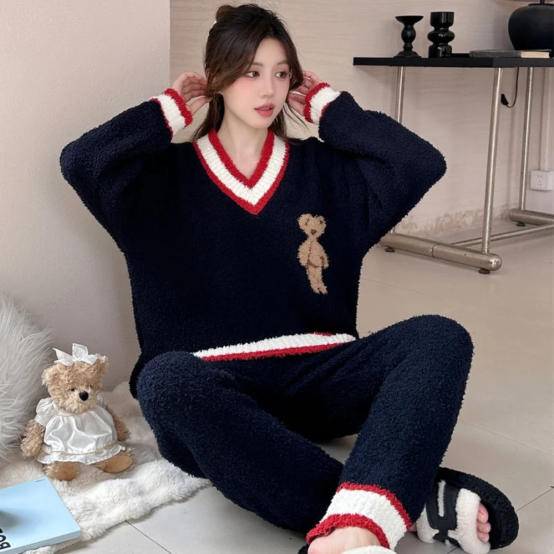 

Pajama Bottoms Woman Sets Bamboo Ice Cool Moisture Wicking Crew Neck Three Quarter Sleeve Full Length Pants Spring Nightwear Ins