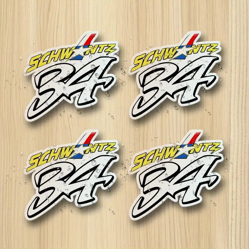 

Наклейки на гоночную тематику Schwantz 34 (4 шт.) — стильная виниловая наклейка для декора кузова мотоцикла и автомобиля