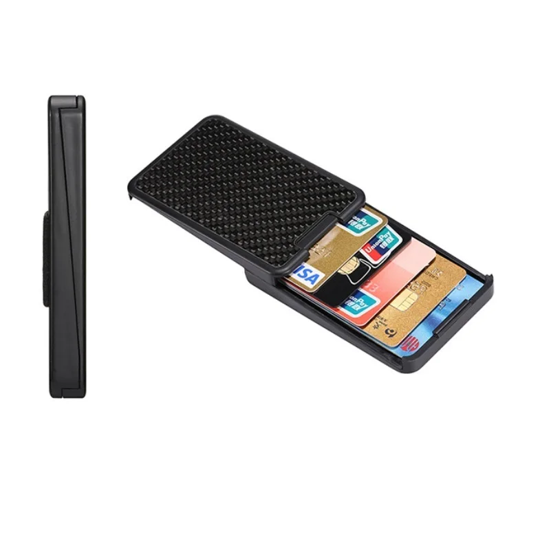 2024 New Carbon Fiber Card Holder Slide Card Case Men Wallets Minimalist Wallet Organizer Purse Rfid Blocking