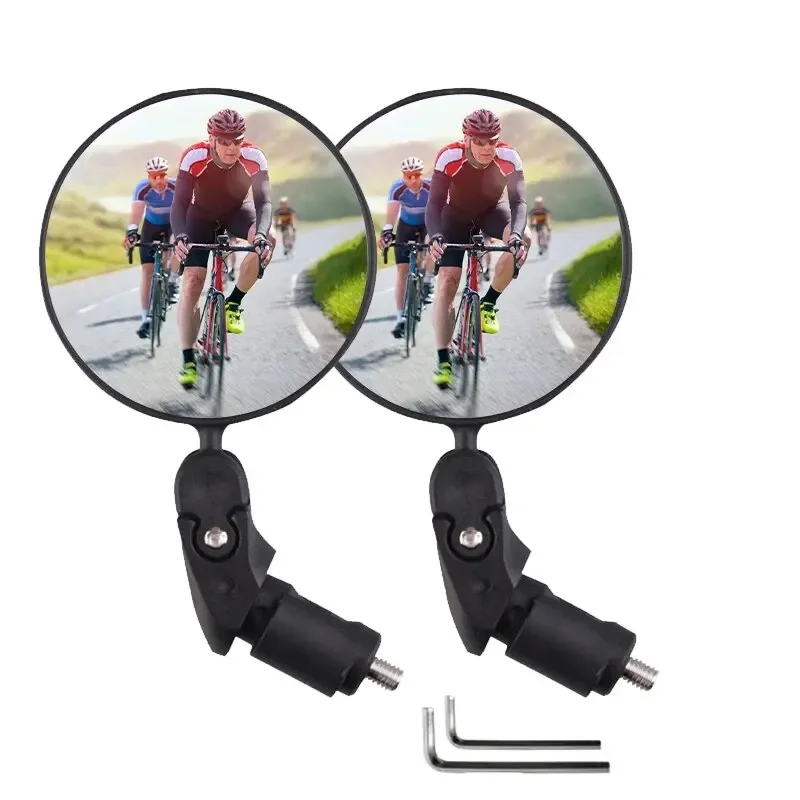 2PCS Universal Bicycle Rearview Mirror Adjustable Rotate Wid