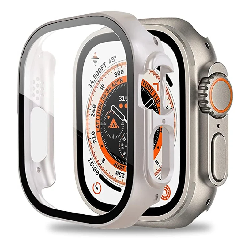 Vetro temperato + Cover per Apple Watch Case Ultra 49mm accessori Anti-Fog Hard PC Protector paraurti Screen Protector iWatch ultra