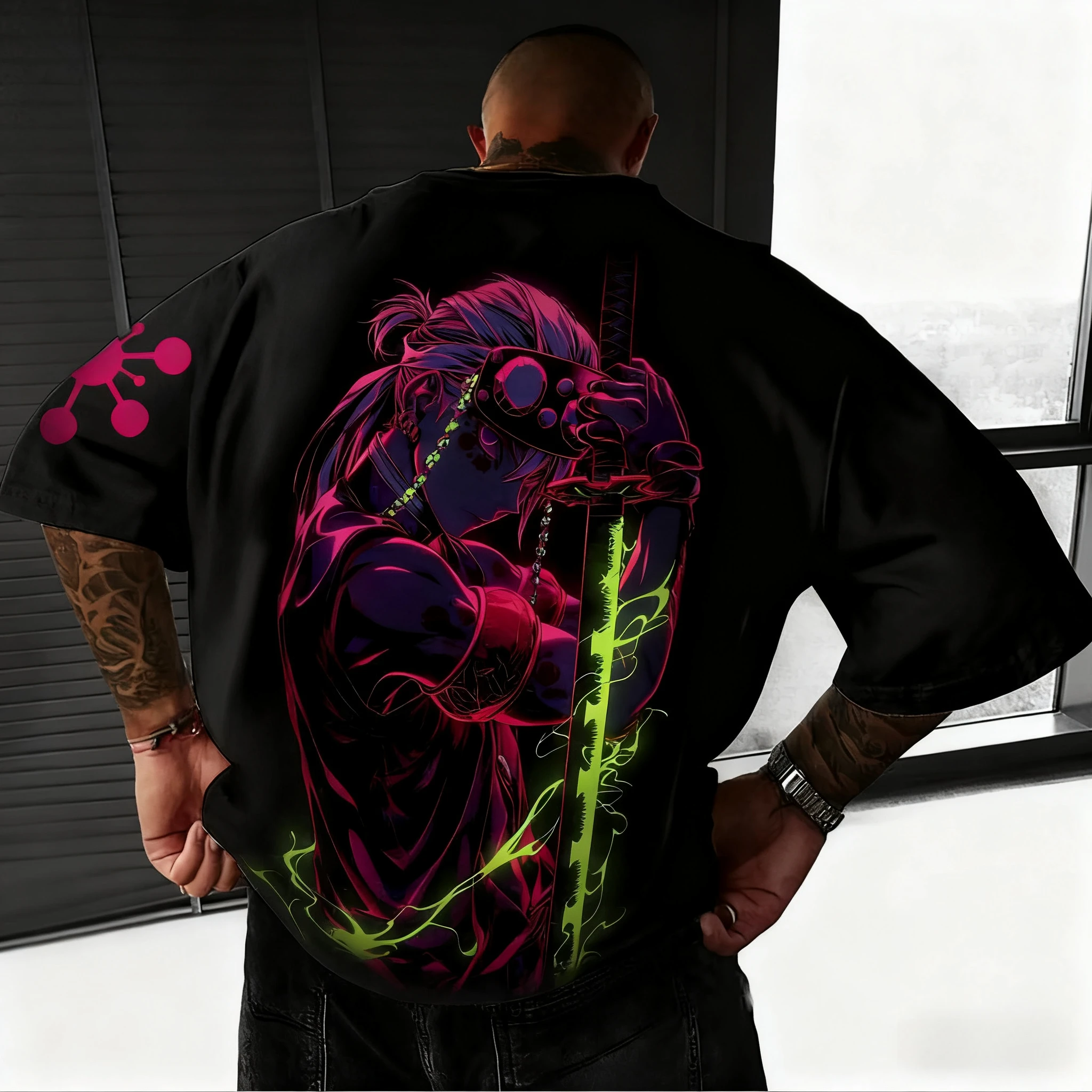 جديد شيطان القاتل طباعة قصيرة الأكمام بانداي الرجال والنساء 2026 الصيف فضفاضة وتنفس ورياضية تي شيرت على الموضة الإضافية #4