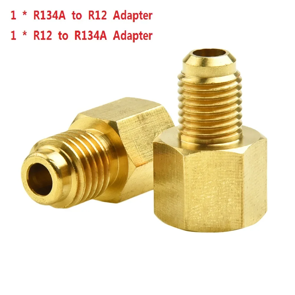 

100% Brand New 2PCS Easy To Install R12 To R134a R134a To R12 Adapter Kit 1/4 Female Flare 1/2 Acme Male Anti-aging