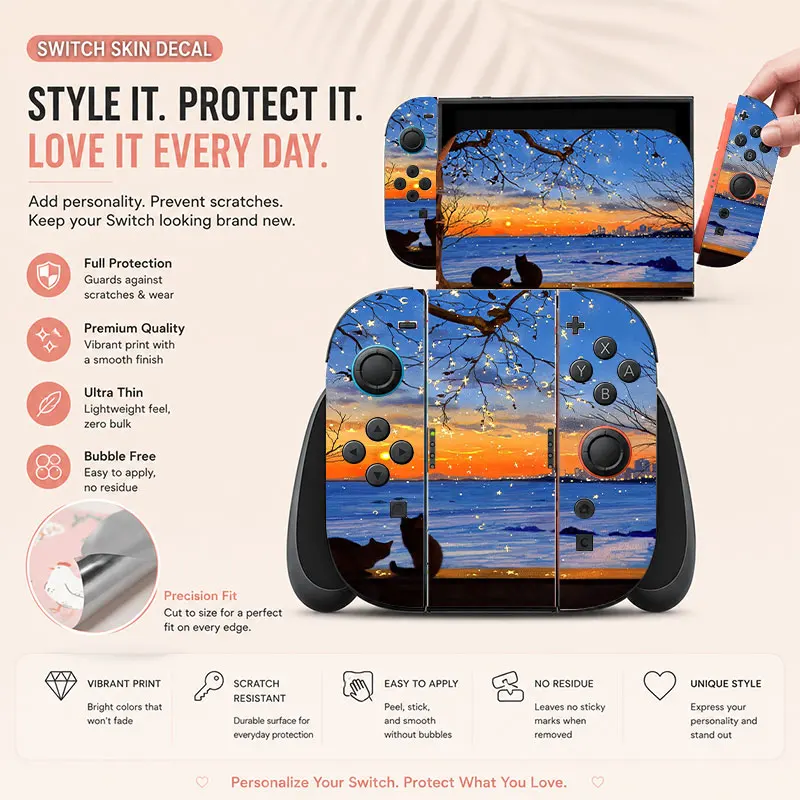 Creative pattern SWITCH game console protective film, with natural touch and comfortable feel, featuring personalized designs