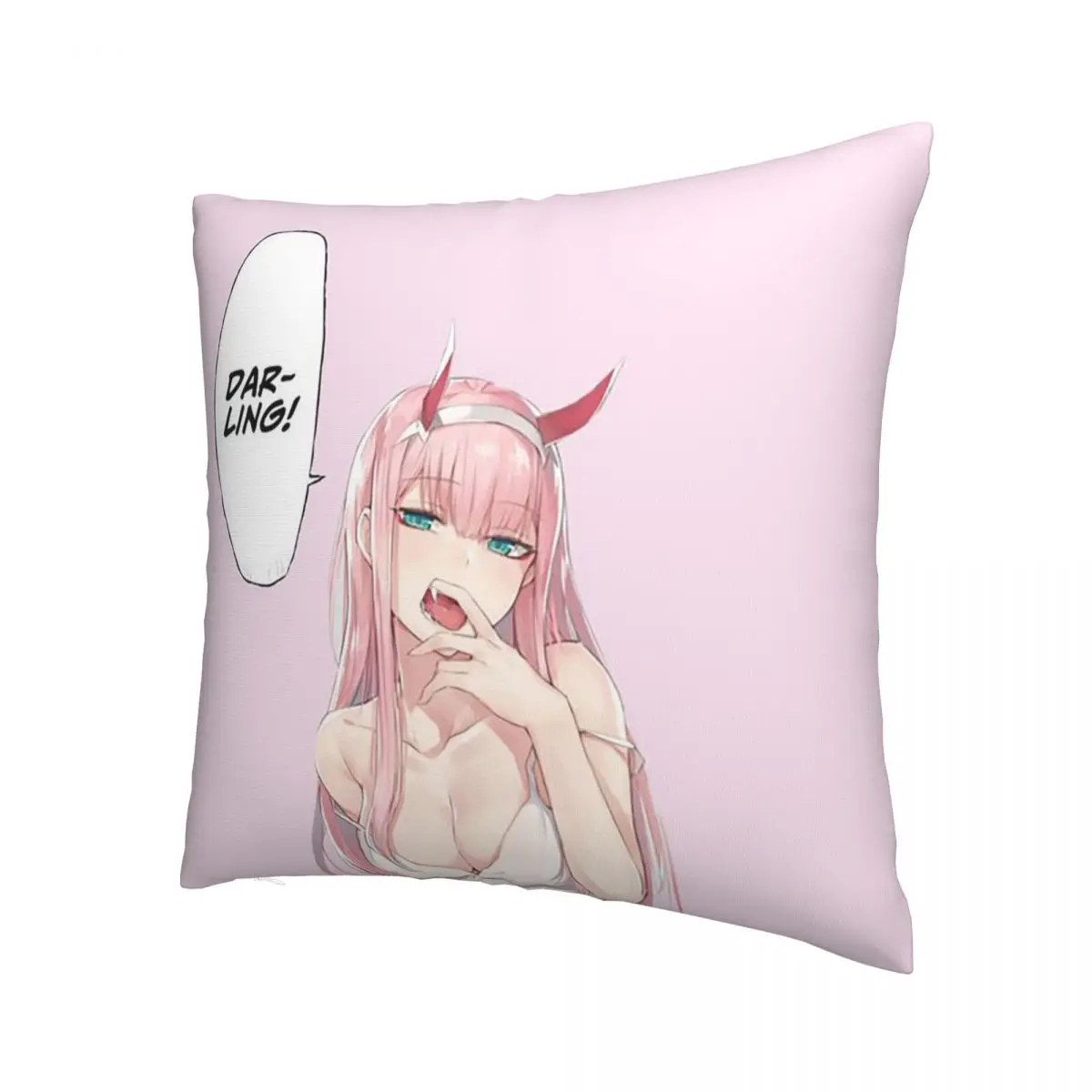 Pink Darling In De Franxx Pillowcase Printing Cushion Cover Decorations Cloocl Throw Pillow Case Cover Home Square 40*40cm