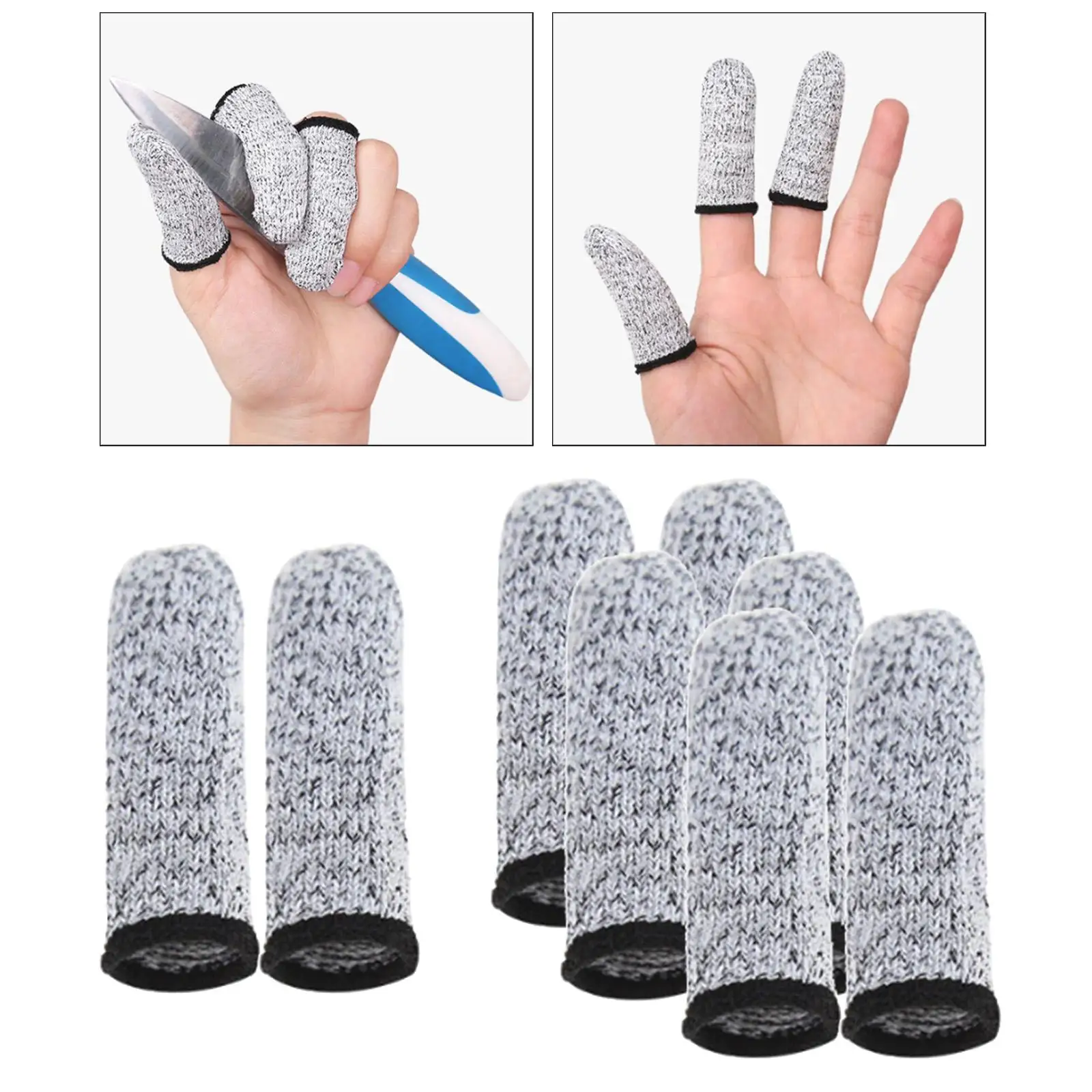 8pcs Finger Cots Cut Resistant Protection Sleeves Anti-Cut Thumb Protector