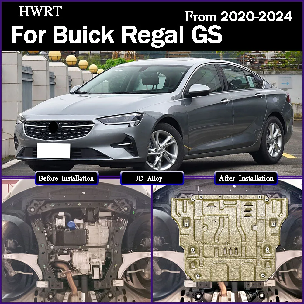 

For Buick Regal GS 2020-2024 1.5T Car Accessories Black Under Engine Guard Mudguard Board Splash Shield Mud Fender Plate Panel