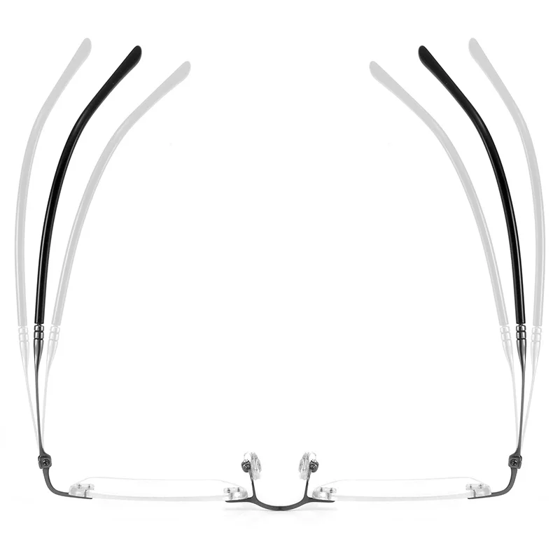 New Arrival Classic Pure Titanium Rimless Glasses Frame Men Optical Eyewear Simple Stylish Frameless Eyeglasses Comfortable 6085