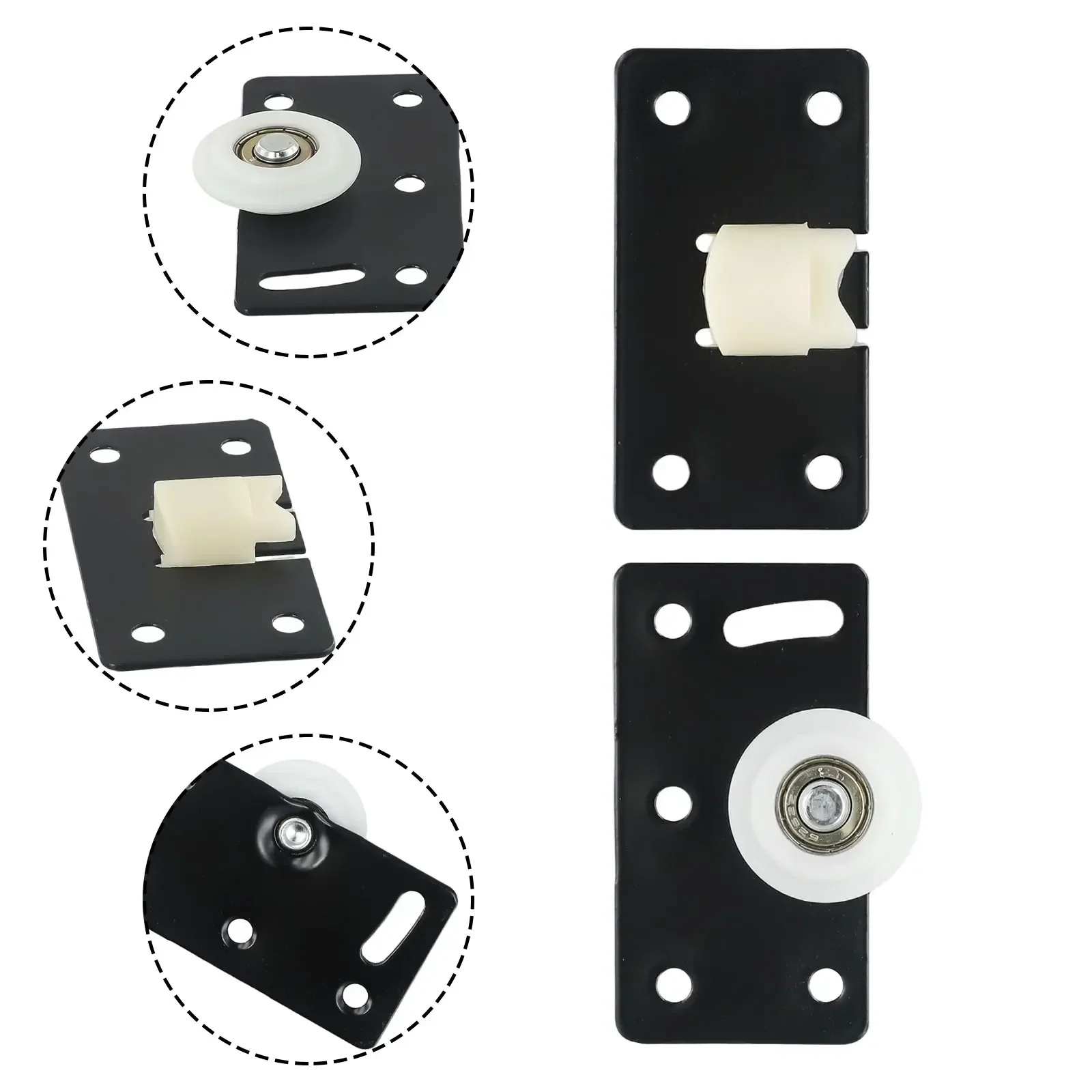 Door Rollers Sliding Door Wheel Cabinet Nylon Pulley Cupboard Caster Hanging Wheel Sliding Track For Wardrobe Furniture Hardware