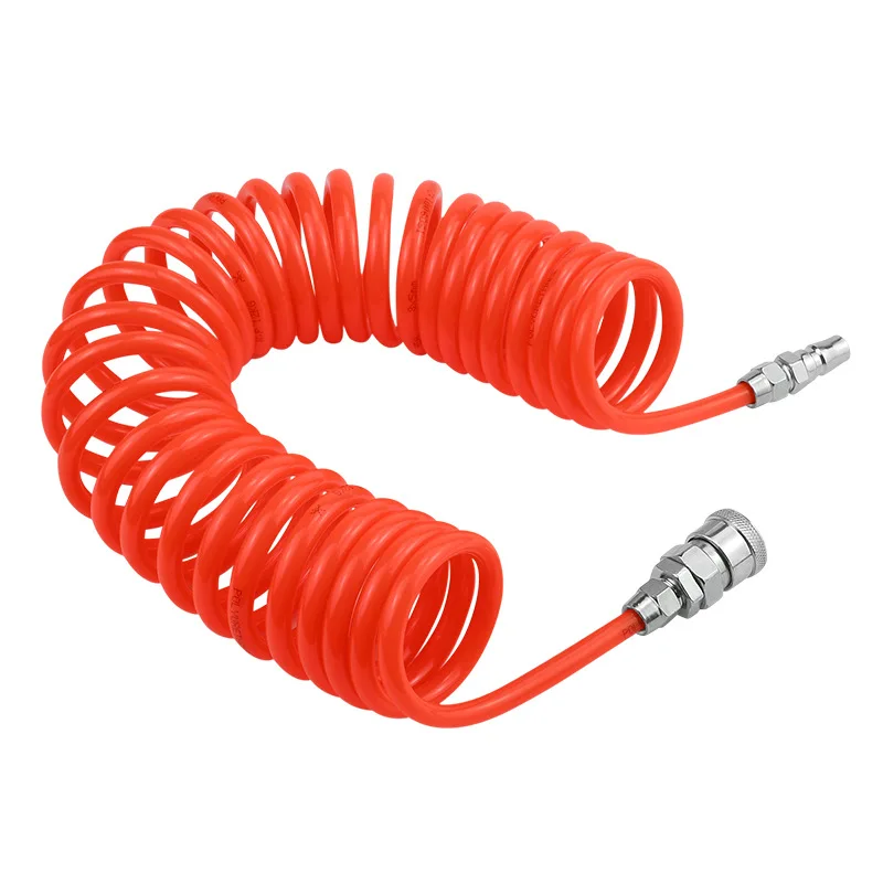 Pneumatic Spring Tube Hose for Air Compressor with Connector 8 * 5mm PU 6M/9M/12M Telescopic Spiral Pipe Japanese Connectors