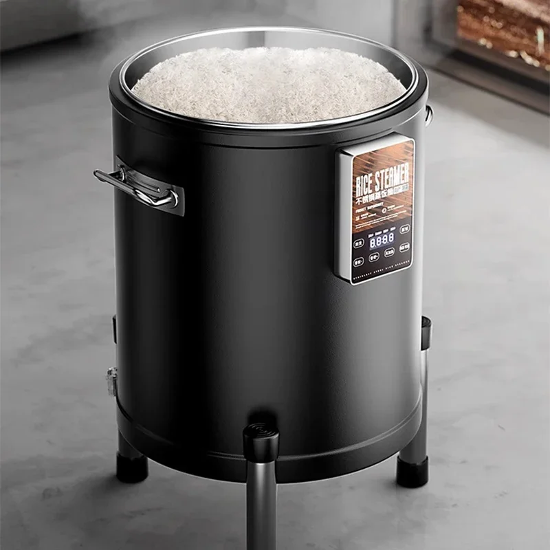 Vaporizador de arroz eléctrico inteligente, vaporizador eléctrico comercial de gran capacidad de 45L, gabinete de arroz, barril de madera