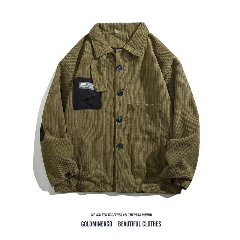 

Винтажный вельветовый тюнер American High Street, мужской весенне-осенний свободный дизайн, рабочая одежда Jaet Long Sve, обычная длина