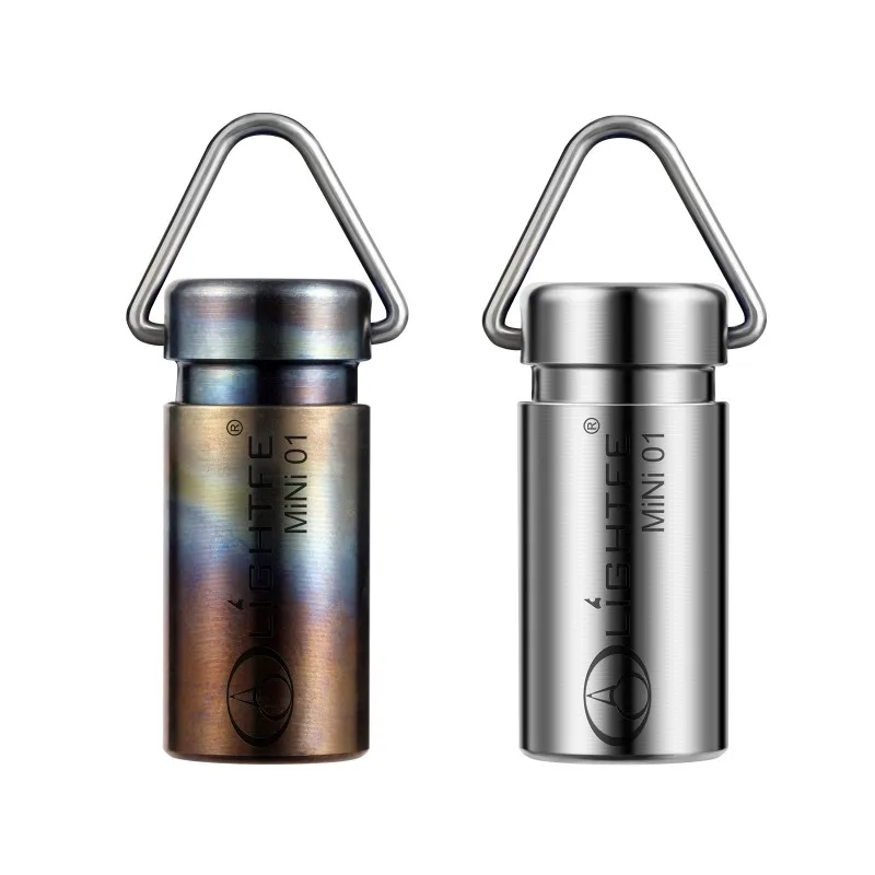 Waterproof Titanium Alloy Mini Flashlight Outdoor Survival Tool LED Pocket Keychain Light with Necklace for Camping Fishing Hike