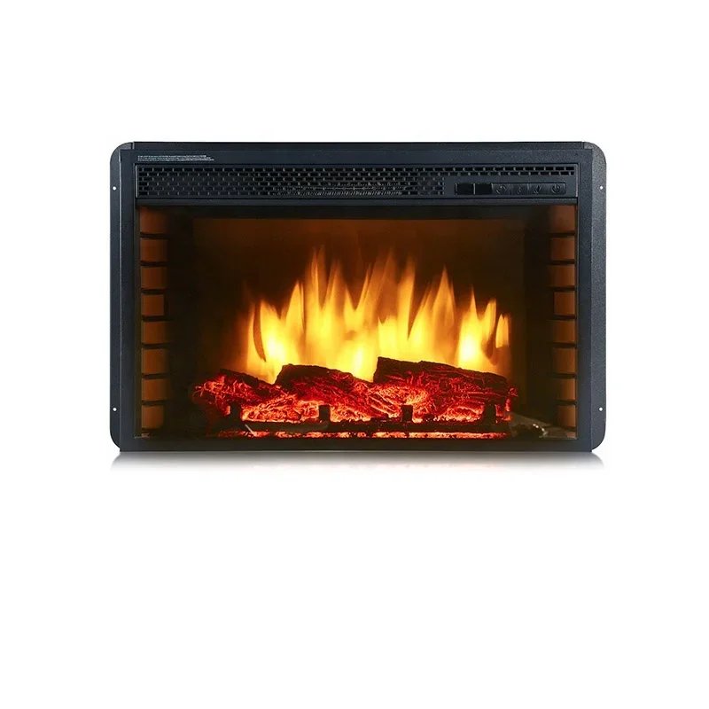 

Electric Fireplace26 Inch Flat Front Electric Fireplace Heaters Insert Into MDF Surround Over-heating Safety Protection Fireplac