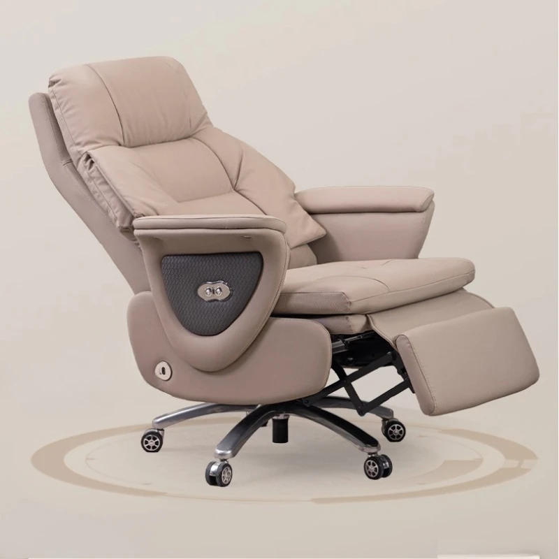 كرسي مساج كهربائي قابل للتعديل بـ 3 سرعات، طبقة علوية من جلد البقر، تهوية للمقعد ودرجة حرارة ثابتة، ضغط ساخن مريح