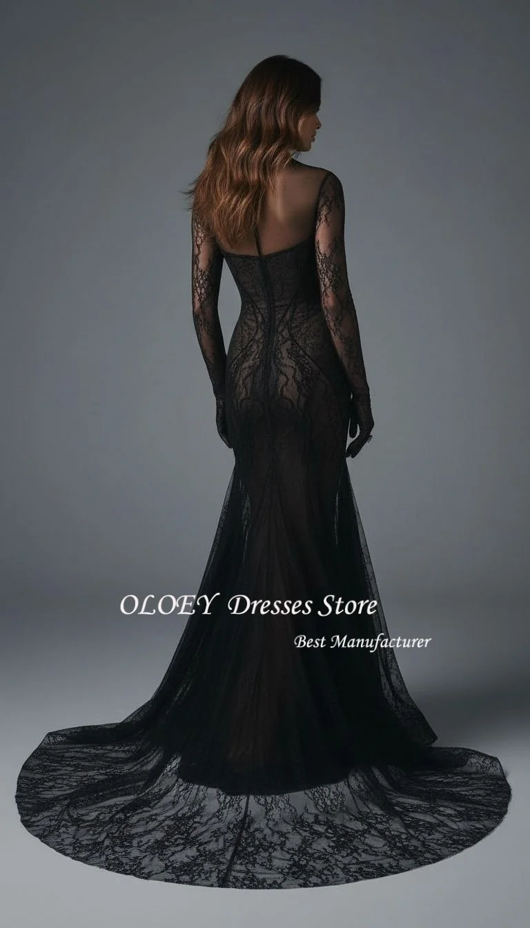 فستان حفلات من الدانتيل الأنيق من OLOEY فساتين سهرة للنساء للمناسبات الخاصة ضيف حفل زفاف مخصص بوق حورية البحر