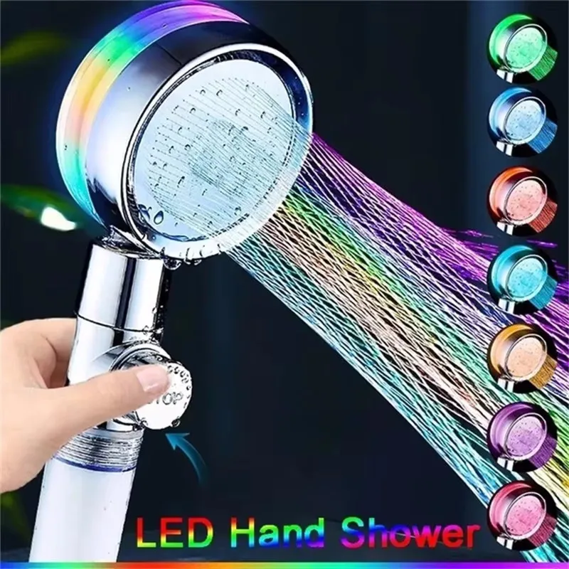 

7 Colors Changing LED Shower Head Shower Automatic Rgb Temperature Control Water Saving Shower Filter High Pressure Shower Head