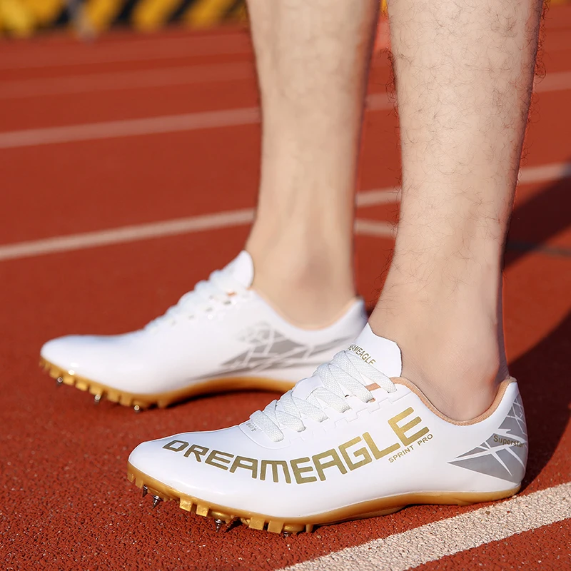 Men Women Athletic Shoes Track and Field Shoes Sprint Training Spikes Shoes Long Jump Sneakers Students Sports Competition Shoes