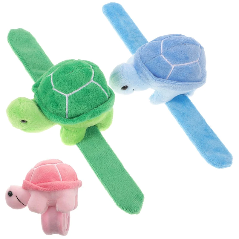 Plush Slap Bracelets Stuffed Animal Turtle Snap Bands Plush Slap Wristband Ocean Theme Party Plush Gifts Fillers Party Favors