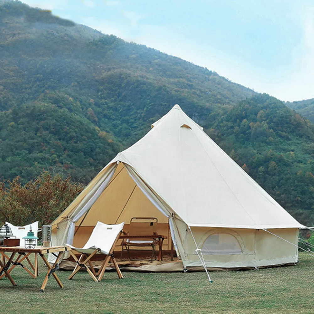 3M Outdoor Camping  Indian Yurt Tent Glamping 4 Season Large Family Canvas Cotton Bell Tent