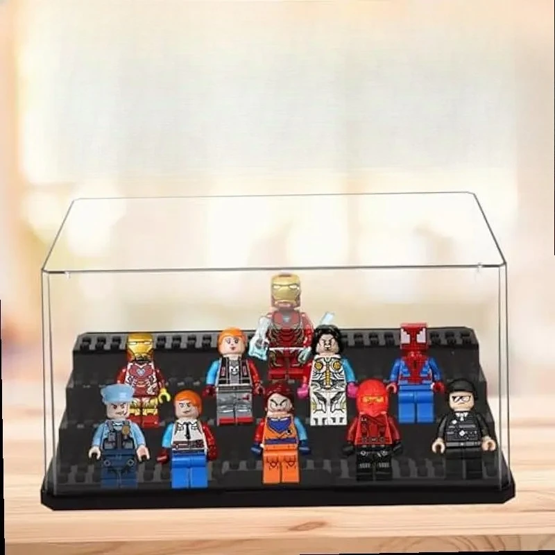 3-Tier Clear Acrylic Display Case for Minifigures Pop Figures Wide Storage Shelf Transparent Protector Showcase for Small image 3