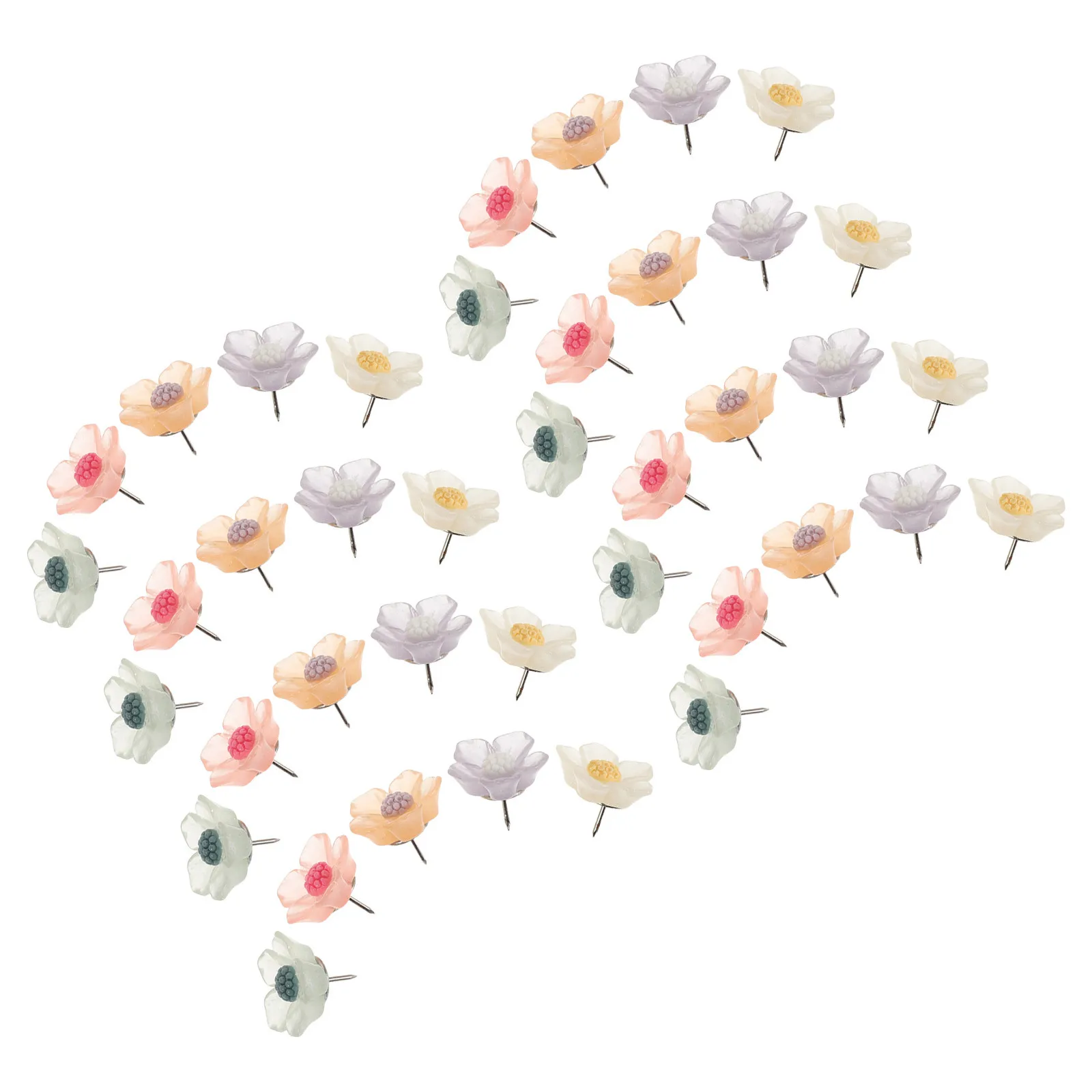 

Set of Resin Flower Push Pins Decorative Map Pins Office School Supplies Beautiful Flower Design Classroom Accessories
