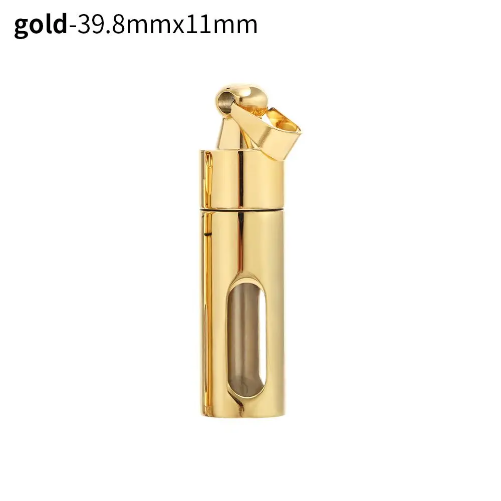 Gold Silver Fashion Jewelry DIY  Perfume Vial Pendant Cylinder Glass Tube Wishing Bottle Cremation Urns