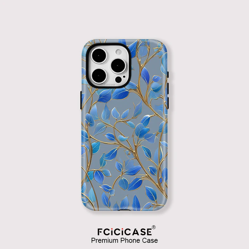 Fcicicase stoßfeste Blätter-Hülle für iPhone 15 14 13 12 11 16 Pro Max 15 Plus für Magsafe magnetische kabellose Ladeabdeckung