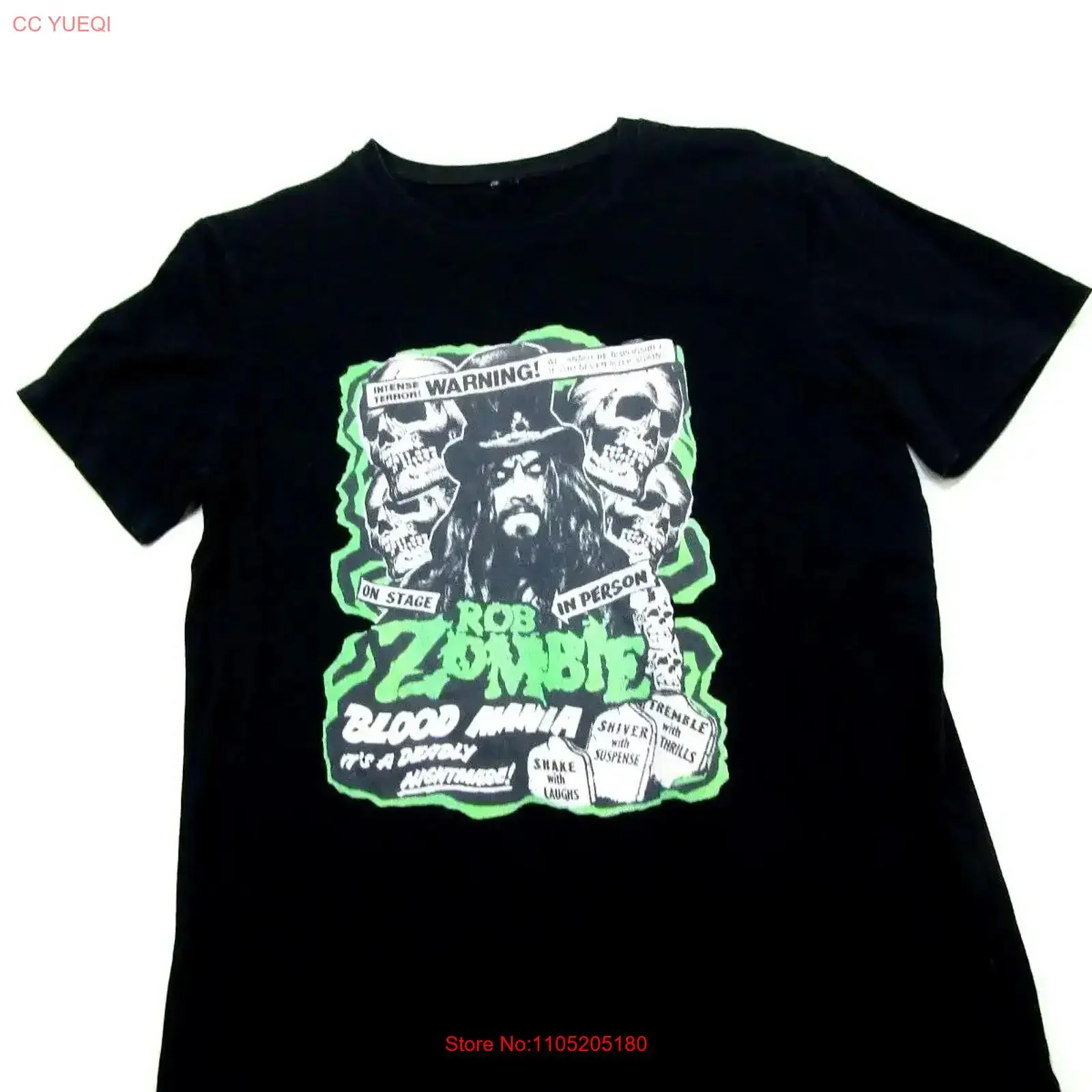 روب زومبي تي شيرت رجالي M الدم هوس فرقة موسيقى الروك ميتال الأسود الجمجمة خمر غسلها أوم تنوعا موضة تنفس