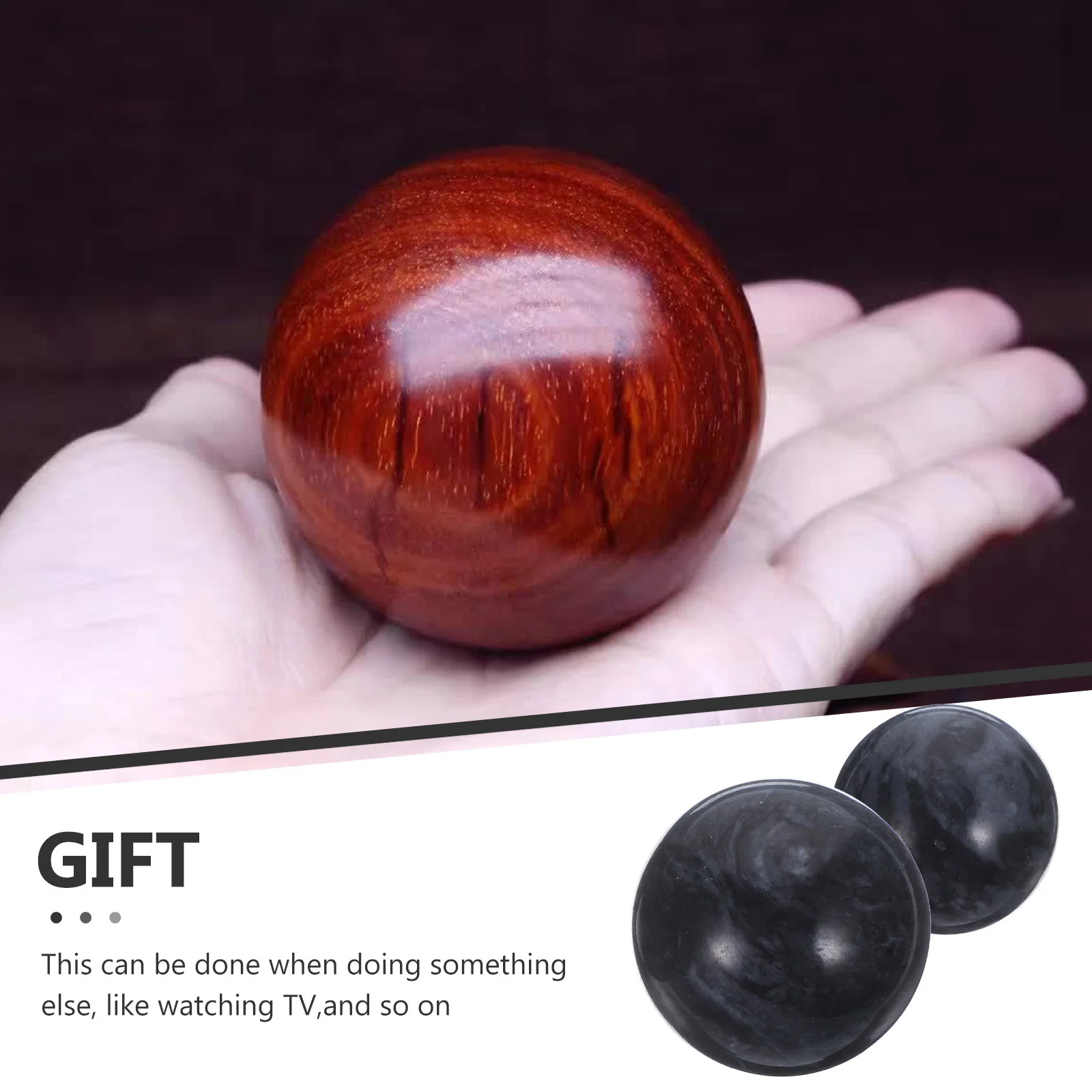 

2Pcs Health Exercise Jade Ball Elderly Stress Relief Hand Massage Beautiful Jade Brain Relaxation Home Decor Watching