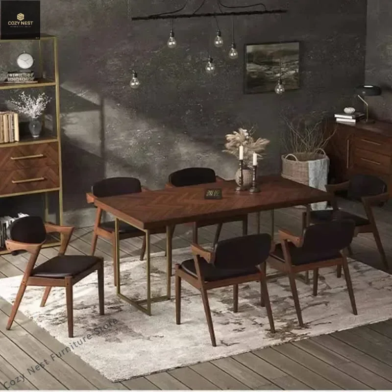 Cadeiras de mesa de jantar de cozinha exclusivas retangulares nórdicas mesas de sala de estar restaurante moderno grande mesas de jantar móveis para casa