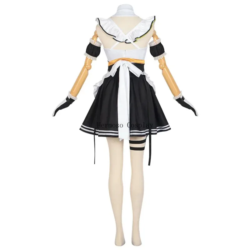 أزياء الصودا التأثيرية Nikke آلهة النصر فستان خادمة للنساء والفتيات ملابس تنكرية باللون الأخضر والأبيض بدلة حفلات الهالوين