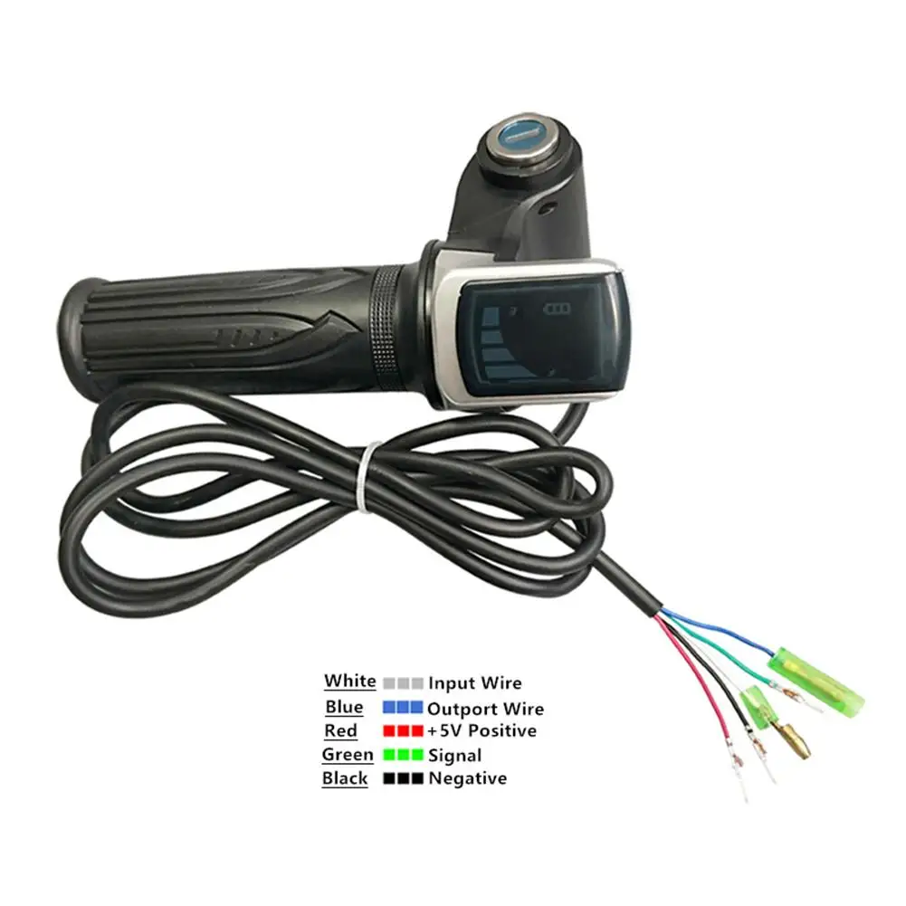 Ebike Throttle Handlebar Speed Controller Lcd Display Electric Bicycle Accelerator Accessories 36V 48V 60V Thumb Throttle