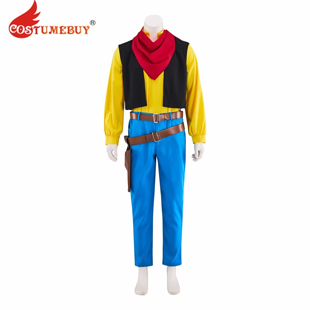 

Lucky Luke Cosplay Costume Adult Men Cowboy Luke Costume Role Play Disguise Suit Halloween Carnival Outfits