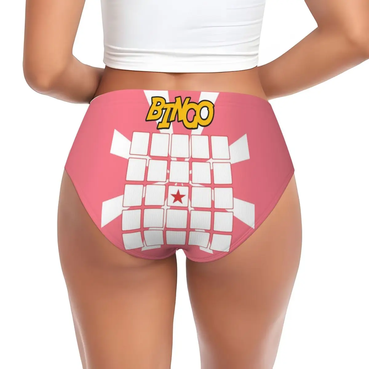 Custom Bingo Paper Game Briefs Underwear Women Comfortable Stretch Panties