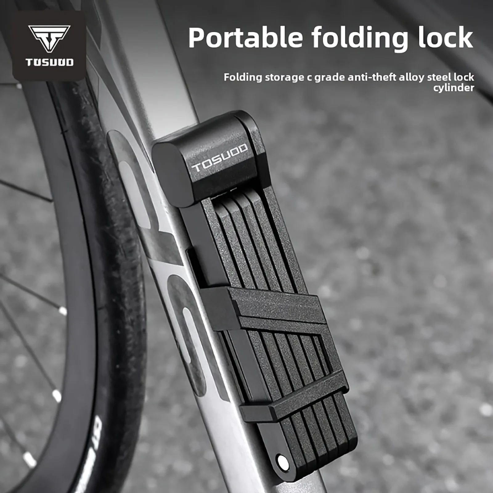 

TOSUOD 4-Digit Keyless Bike Helmet Cable Lock – 10 mm Cut-Resistant Steel, PVC+Silicone Sleeve, Reflective Strip, 60 g, Black Fi
