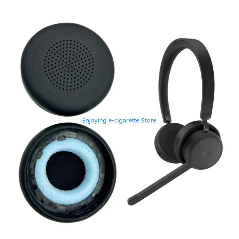1 paar Ohr Pad Ersatz Leder Ohrpolster Ohr Kissen Schwämme Abdeckung Ohrenschützer für VOIP Drahtlose Kopfhörer Y4QF – Detail 9