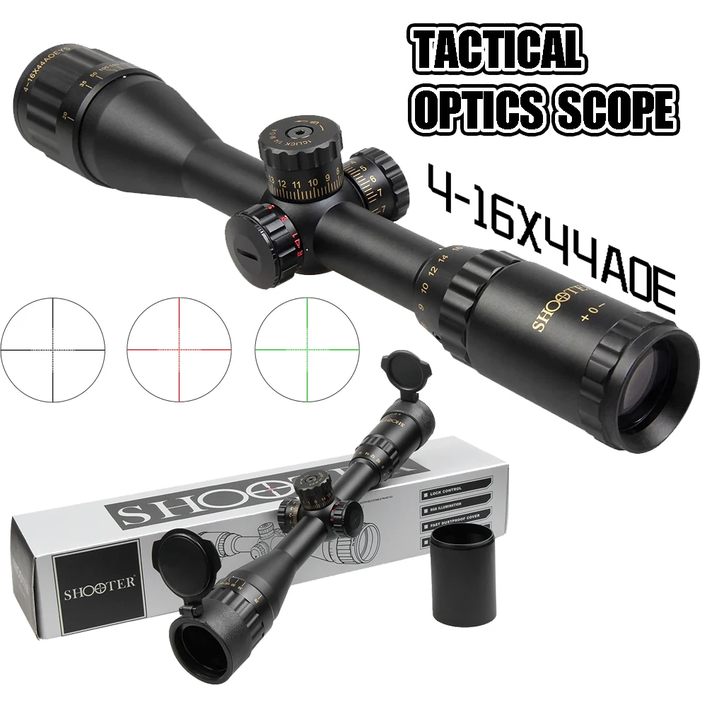 

4-16X44 Tactical Airsoft Optics Scope Sight Adjustable Green Red Illuminated Riflescope Hunting Sight with 11mm/20mm Mount