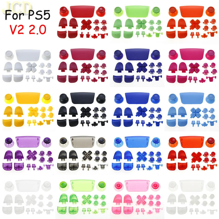 JCD Full Set Joysticks Dpad Button R1 L1 R2 L2 Direction Key ABXY Buttons  For PS5 V2 2.0 020 Controller Components