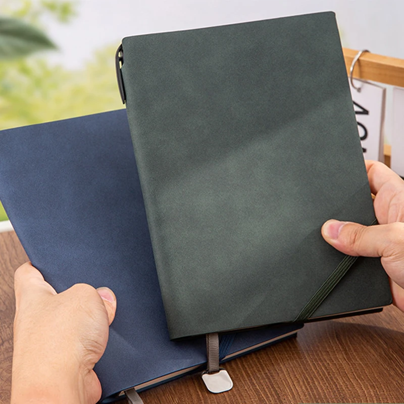 Vintage Luxury Engrave Logo Notebook Custom Name Soft Leather Diary Business Office Meeting Notebooks Retro A5 Book With Strap - view 5