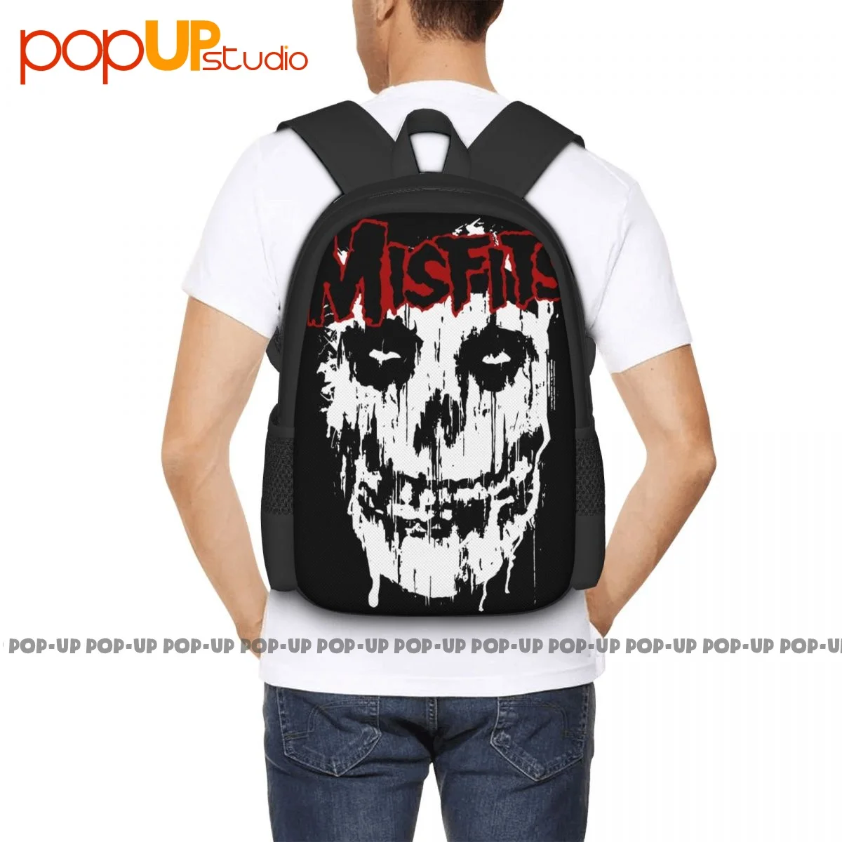 Maface-Splatter Punk Rock Big Up Bones Skull Kill Backpack, grande capacidade, mais novo, criativo Gym Tote Bag, Riding Backpack