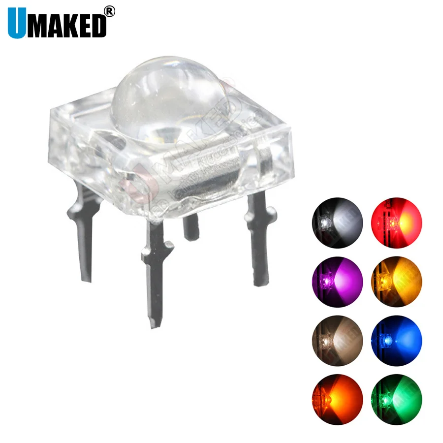 

1000pcs 5mm LED Piranha Light Emitting Diode Lamp White Red Green Blue Yellow Bright Color 3V Indicator DIY DIP PCB Circuit Bulb