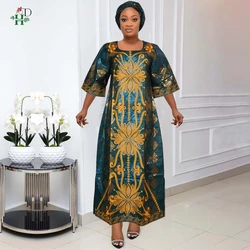 H&D African Clothes For Women Tradition Dress Embroidery Bazin Wedding Party Dress Ankara Robes Trads Wears African Clothes 2024